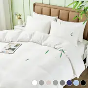 LINENOVA 100% Bamboo Quilt Cover Set All Seasons Luxury Soft Doona Cover Sets 5 size 8 colors