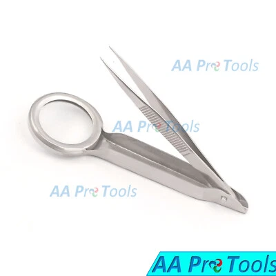 Beauty Salon Eyebrow Tweezer ss with Magnifying Glass