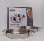 All-Clad Stainless Steel Set of 2 Mini Oval Bakers NEW