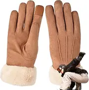 [Generic] Touchscreen Cycling Gloves - Cycling Winter Gloves Women,Thicken Fleece Thermal Riding Gloves for Female Outdoor Activity