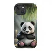 For iPhone 15 Tough Case Compatible with MagSafe Happy Panda