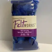 Dimensions FeltWorks 100% Wool (1) Blue Curly Roving 0.25oz Needle Felting Craft