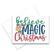 Believe in Christmas Greeting Cards with Envelopes, Set of 25 Christmas Cards