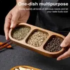 Sauce Dipping Plate Multi Compartment Serving Tray Elegant Wooden Divided
