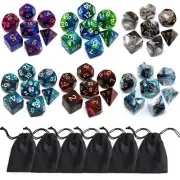DND Dice Set 6Pack 7 Die Polyhedral D&D Dice Sets with D20 D12 D10 D% D8 D6 D...