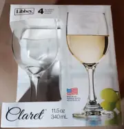 Libbey Glass Claret Set Of 4 Wine Glasses NEW