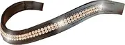 Hunters Saddlery Curved Leather Browbands for English Horses Bridles Sparkly Diamante Bling Crystals