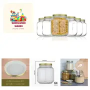 6 Pack of Glass Mason Jar Half Gallon Wide Mouth with Airtight Metal Lid - Sa...