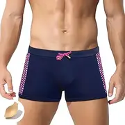 [FEOYA] Men's Swim Jammer Short Swimsuit Trunks Quick Dry Square Leg Swim Briefs Board Shorts with Drawstring