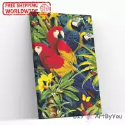 Paint By Numbers Kit Parrot Nature Animal DIY Home Beginner Canvas Adult Framed