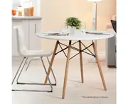 Artiss Dining Table Round White 4 Seater 100CM