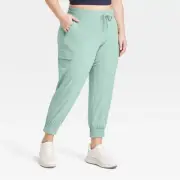 Women's Active Light Mid-Rise Cargo Joggers - All In Motion Sage Green