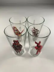 Set of 4 Nick Cave Artadia 2017 Soundsuit Wearable Sculpture Pint Glasses