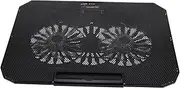 TEHAUX 1Pc Laptop Cooler with Silent Fan for Notebooks Dual Heat Dissipation Ergonomic Design for Gaming and Home Use Black