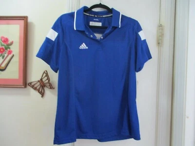Adidas - Blue w/White Climalite Stretchy Knit S/Sleeve Top Size XL - New W/Tags
