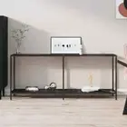 Console Table Black 180x35x75.5 cm Tempered Glass vidaXL
