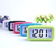 Smart Night Light Digital Alarm Clock with Date Indoor Temperature Battery Operated Bedside Clock Digital Display for Bedroom Desk Gifts Clock
