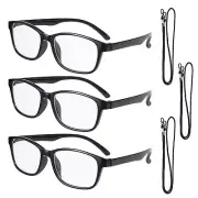 3x Large Frame Reading Glasses for Mens Ladies +0 +1.5 +2 +2.5 +3 Magnification