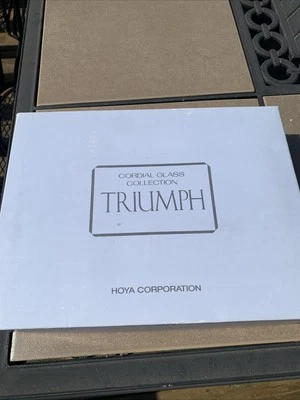 Vintage Hoya TRIUMPH Cordial Glass Collection 10 glasses new in box