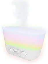 MedeScan RainbowMist Ultra 5-in-1 Humidifier with Aroma Diffuser, Bluetooth Speaker, Alarm Clock, 7 LED Lights – Cool Mist for Home, Office, Sleep, and Relaxation