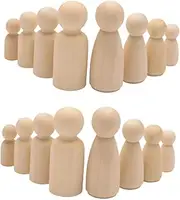 COHEALI Natural Wood DIY Wooden Dolls for Boys and Girls Unfinished Painting Puppets Set 50pcs Mixed Wood Puppet Toys for Boys Girls Art Projects