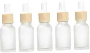 Mikinona 5pcs 15ml Frosted Glass Dropper Bottles for Travel Subpackaging Cosmetics Bottles Refillable Portable