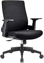 Ergonomic Mesh Swivel Conference Chair Office Staff Backrest Chairs Comfortable Sedentary(Black)