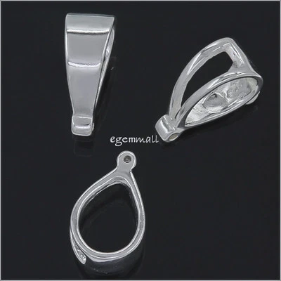 1PC Sterling Silver Slider Pendant Clasp Bail Connector #51907