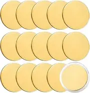 Framendino, 15 Pack Blank Challenge Coins Laser Engraving Stamping Coins with Acrylic Protection Boxes for DIY Crafts Styles A