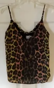 NEW NWT Women ASOS leopard Print Strappy V-neck Sleeveless Tank Top Sz 4