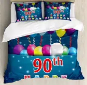 Fun Duvet Cover Set with Pillow Shams Joyous Balloons Print