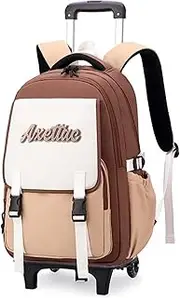 [Yumenam] Trolley School Bags for Boys Girls Backpacks Rucksack with six 6 Wheels Trolley Backpack for Primary School Middle School Students