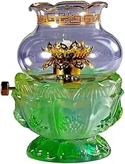 Kerosene Oil Lamp Glass Crystal Kerosene Lamp Ghee Oil Lamp Dish Clear Windproof Lamp Shade Green Kerosene Lantern for Home Lighting Decor for Home Emergency Lighting