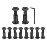 10Sets M6x25mm Hex Drive Socket Cap Bolt M6x15mm Nuts with Hex Wrench Black