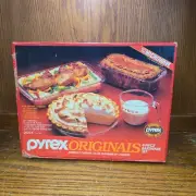 Vintage Pyrex Originals Storage Set Rectangle Glass Microwave Oven Safe 4-Piece