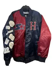 HUF X STARTER SATIN JACKET [JK00170] VARSITY BOMBER NAVY BLUE SZ XL NWT $200