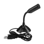 Black USB Mini Desktop Speech Microphone Stand for PC Laptop Computer Notebook