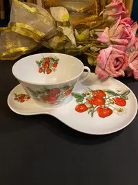 在飛比找Yahoo!奇摩拍賣優惠-中古 法國limoges-France 利摩日 稀有草莓 咖