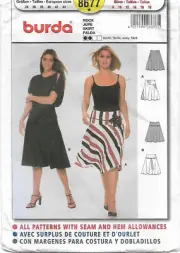 A64 BURDA 8677: FITTED SKIRT SIZE 8-18 SEWING PATTERN