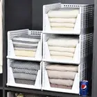 Anshine 5 Pack M/L/XL Stackable Plastic Storage Baskets Clothes Storage Basket