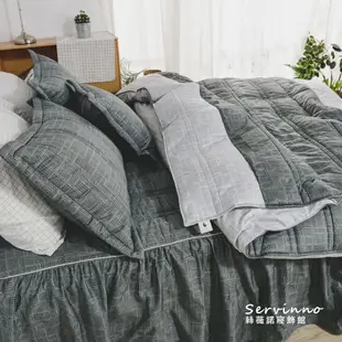 絲薇諾 MIT 精梳棉 五件式兩用被床罩組 雙人5尺-北極星(黑)