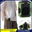 AU Waist Clip Fan Power Bank Flashlight Body Fan Hanging Neck Fan (Green)