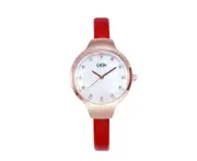 W21 Red Temperament Elegant Leather Belt Ladies Watch Casual Fashion Wrist Watch Trendy Quartz Watch Girls Decorative Wristband Jewelry