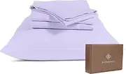 BIOWEAVES 100% Organic Cotton Sheets, 300 Thread Count 3-Piece GOTS Certified Bed Sheet Set Fits Mattress Upto 17" Deep Pocket, Soft & Silky Sateen Weave (Twin, Lavender)