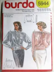 Burda Sewing Pattern 5944 Sizes 34-44 (US 8-18) Misses Blouses 2 Styles Uncut