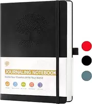 A5 College Ruled Hardcover Lined Journal Notebook (192 Pages) for Women and Men,Ideal for Journaling, Writing, Work & Note Taking (Black)