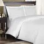 1200 Thread Count 100% Egyptian Cotton Bed Sheet Set CAL KING White Stripe