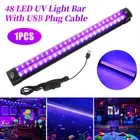 48LED UV Light Bar Blacklight Fixtures Ultraviolet USB Lamp Strip DJ Party Club