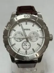 Fossil White Dial Burgundy Leather Strap Multifunction Men's Watch BQ16231005