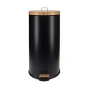 Eco Basics 30L Rubbish Bin/Trash Garbage Can Waste Container Storage Round Black